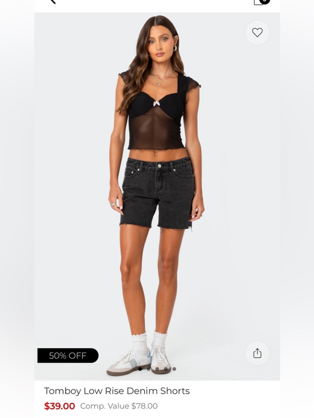 Edikted Black Denim Jean Shorts